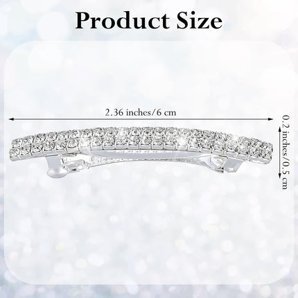 4 PCS Small Sparkly Rhinestone Hair Clips, Silver Crystal Ponytail Holder Side Clips Bling Metal Spring Hair Barrettes for Women Girls Bridal Wedding Engagement Prom Valentines.