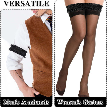2 Pcs Mens Western Arm Garter Garter for Man's Arm 1920s Sleeve Garters for Men Anti-Slip Roaring Garters Belt Party Decoration Roaring 20s Costumes for Men Party Costum.