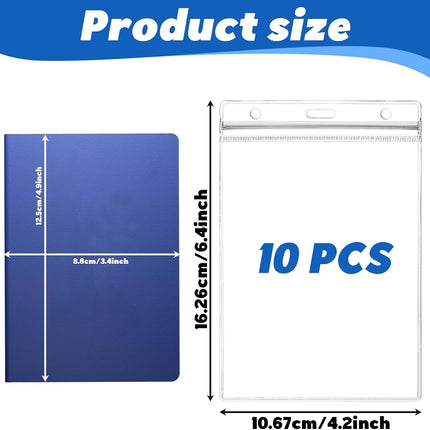 10 Pack Clear Plastic Passport Cover Holder, ID Card Holders Passports Protector, Badge Cover for Travel, Name Badges, ID, Credit Card, License (Passport Holder).