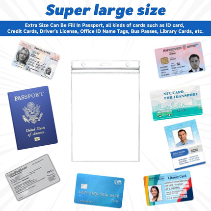 10 Pack Clear Plastic Passport Cover Holder, ID Card Holders Passports Protector, Badge Cover for Travel, Name Badges, ID, Credit Card, License (Passport Holder).