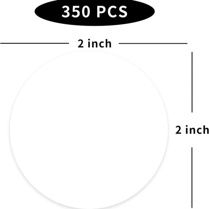 STARLIBOO White Dot Stickers, 2 inch Circle Garage Sale Stickers, 350Pcs Round Price Labels Sticker, Writable Not Blurry for Yard Sale, DO NOT Support Thermal Printing.
