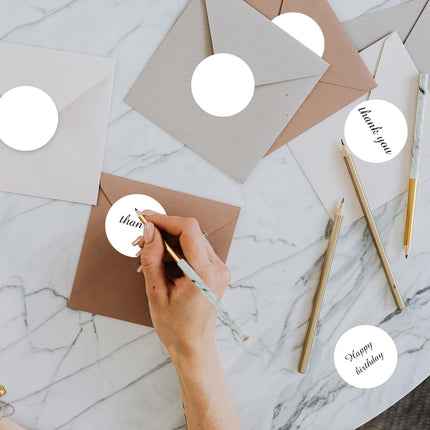 STARLIBOO White Dot Stickers, 2 inch Circle Garage Sale Stickers, 350Pcs Round Price Labels Sticker, Writable Not Blurry for Yard Sale, DO NOT Support Thermal Printing.