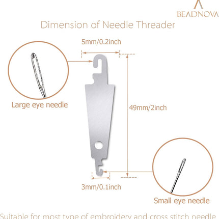 Needle Threaders 20pcs Stainless Steel Sewing Needle Threader for Hand Sewing Large Eye Cross Stitch Embroidery Craft Knitting Quilting.