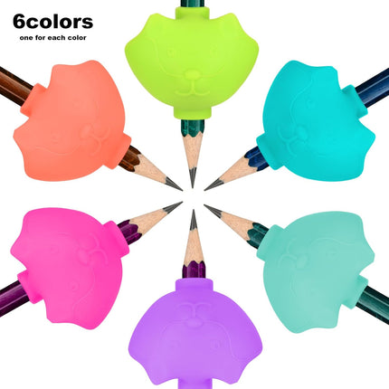6 Pack Silicone Pencil Grips, Pencil Holder Grip Posture Correction Training, Ergonomic Pencil Grippers Holder for Writing Aid (Style B).