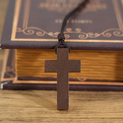 Natural Wooden Cross Necklace for Men&Woman, Crucifix Necklace Men&Woman, Bulk Wooden Small Crosses Gifts for Bible Verse Easter Party Favor, Cross for Car Mirror Hanging Pendant, 1.6In X 1In(12pcs).