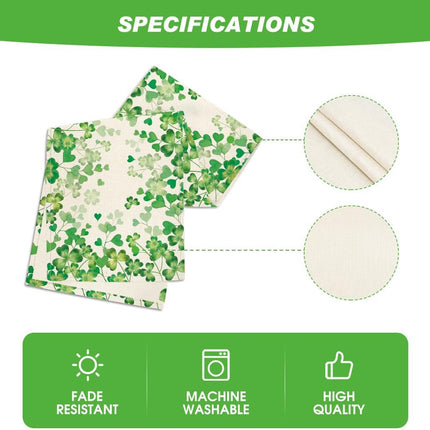 Shamrock Love Heart 210 GSM St. Patrick's Day Table Runner, Seasonal Spring Kitchen Dining Table Decoration for Home Party Decor 13x72 Inch.