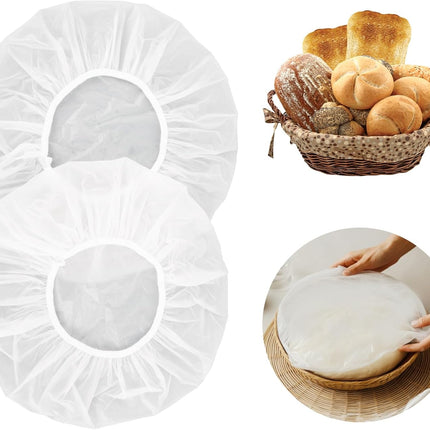 Reusable Bowl Covers for Bread Proofing 2pcs Eva Plastic Bowl Cover Stretch Elastic Food Storage Wrap Shower Caps Sourdough Rising Basket Dough Bread Baking Supplies Making Tools Accessories.