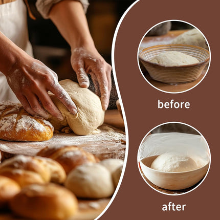 Reusable Bowl Covers for Bread Proofing 2pcs Eva Plastic Bowl Cover Stretch Elastic Food Storage Wrap Shower Caps Sourdough Rising Basket Dough Bread Baking Supplies Making Tools Accessories.