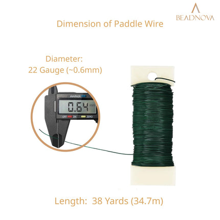 Floral Wire 38 Yards 22 Gauge Paddle Wire for Wreath Making Craft Florist Floral Flower Arrangements Garland.