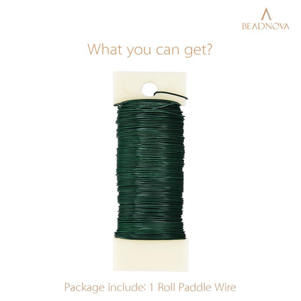 Floral Wire 38 Yards 22 Gauge Paddle Wire for Wreath Making Craft Florist Floral Flower Arrangements Garland.