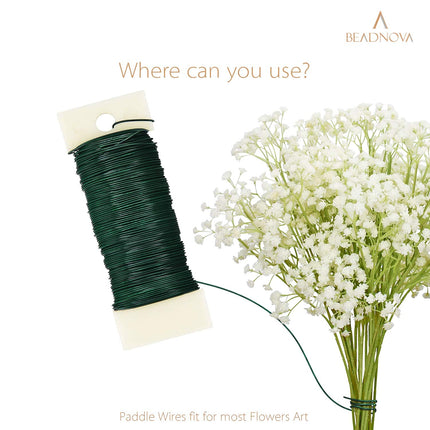Floral Wire 38 Yards 22 Gauge Paddle Wire for Wreath Making Craft Florist Floral Flower Arrangements Garland.