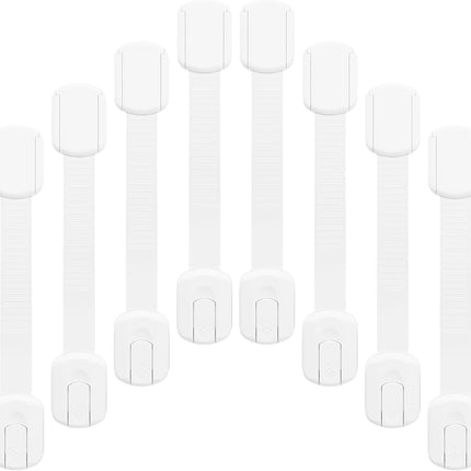 8-pack Child Safety Cabinet Locks, Child-proof Cabinet Locks with 3M Adhesive, No Drilling Required, Multipurpose Baby-proof Cabinet Locks For Drawers, Fridge, Cabinets, Toilet Seat and More.