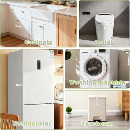 8-pack Child Safety Cabinet Locks, Child-proof Cabinet Locks with 3M Adhesive, No Drilling Required, Multipurpose Baby-proof Cabinet Locks For Drawers, Fridge, Cabinets, Toilet Seat and More.