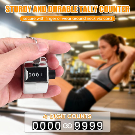 l Handheld Tally Counter, Clicker Counter with 4 Digit Display, Hand Mechanical Counter for Counting, Golf, Baseball, Knitting, Coaching, Fishing and Laps.