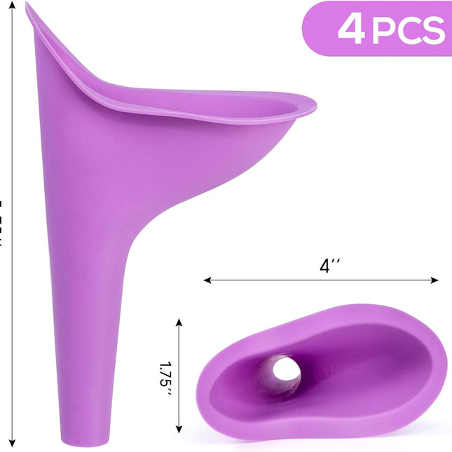 Female Urinal, 4PCS Portable Urination Device Pee Funnel for Travel Camping Hiking, Outdoor Activities, Camping, As a Gift for Women's Equality Day That Benefits Female Health.
