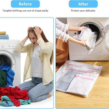 4Pcs Mesh Laundry Bags, Lingerie Bags for Washing Delicates,Mesh Wash Bags for Toy Storage & Cleaning, Travel Storage Organizer Bag, Dorm Room Essentials (1 Large, 1 Medium, 2 Small) (Fine Net).