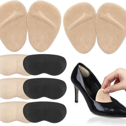 Heel Inserts for Women, 6 Pairs Heel Pads and 2 Pairs tarsal Pads Women, Ball of Foot Cushions for Women All Day Pain Relief, Heel Cushion Heel Grips Shoes Too Big Inserts.