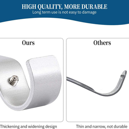 Heavy Duty Adjustable Curtain Rod Brackets Rod Holders for 1 Inch Rod, Silver Color, (Set of 2).