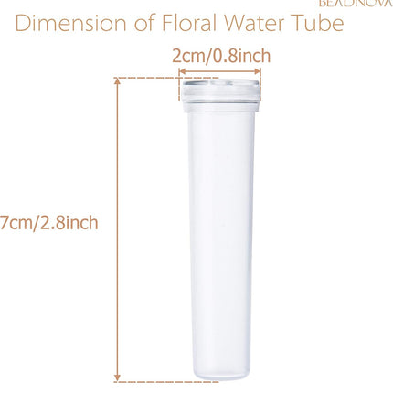 Floral Water Tubes 2.8 Inch Plastic Water Tubes for Floral Flower Vials with Caps for Flower Arrangement Decoration (Clear, 20 Pcs).