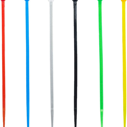 8 Inch Zip Ties (Tying Length 6.7"), 120pcs Nylon Cable Ties, 6 Multi-colors.