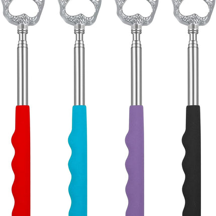 4 Pack Extendable Back Scratcher Easter Basket Stuffers Portable Telescoping Metal Claw Back Scratchers Retractable Backscratcher Gifts for Men Women Mom Dad Adults Teens.