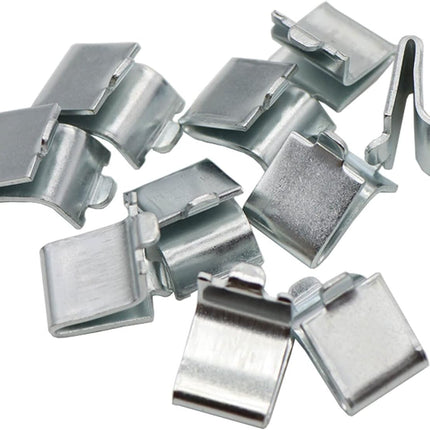 14 Pieces Silver Adjustable Steel Pilaster Shelf Clip Support, Shelving Bracket Clips for Metal and Wood Shelves.