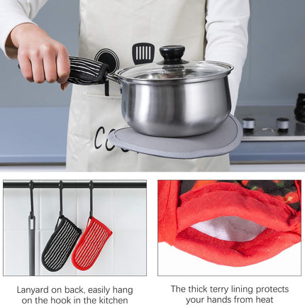 Cast Iron Skillet Handle Covers,Pot Handle Covers Heat Resistant,Pot Holders for Kitchen Heat Resistant,Machine Washable Handle Mitts 2 PCS(Striped).