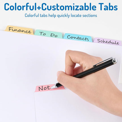 Blank Writable Binder Dividers, 1/5 Cut Tabs, 3 Hole Punch Dividers with Reinforced Edge, Binder Dividers with Multicolor Tabs, Letter Size, 3 Sets, 15 Dividers.