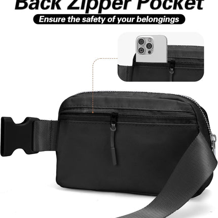 Mini Black Fanny Pack for Women & Men,Valentines Day Gifts for Girls Teens Kids Daughter Sister Her,Trendy Stuff Crossbody Bags Cute Everywhere Belt Bags.(Black).