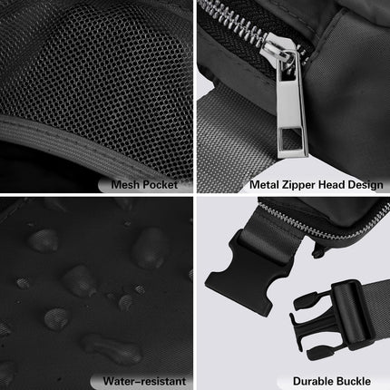 Mini Black Fanny Pack for Women & Men,Valentines Day Gifts for Girls Teens Kids Daughter Sister Her,Trendy Stuff Crossbody Bags Cute Everywhere Belt Bags.(Black).