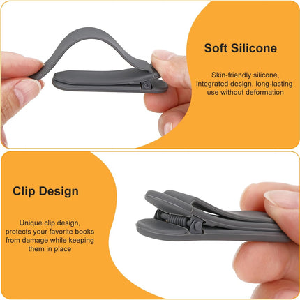 3Pcs Automatic Bookmark, Silicone Smart Book Marks for Reading Women, Men, Kids,Cute Unique Book Markers Bookmark Clip Reading Accessories Gifts for Book Lovers (1 Dark Grey+1 Light Grey+1 Beige).
