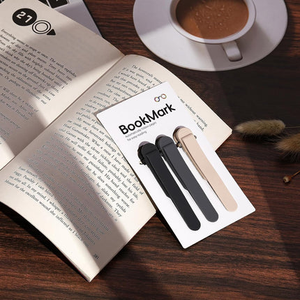 3Pcs Automatic Bookmark, Silicone Smart Book Marks for Reading Women, Men, Kids,Cute Unique Book Markers Bookmark Clip Reading Accessories Gifts for Book Lovers (1 Dark Grey+1 Light Grey+1 Beige).