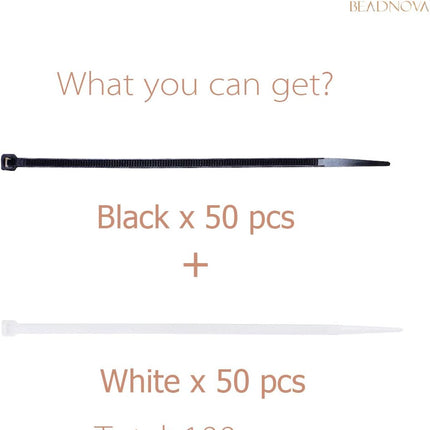 Cable Ties 100 Pcs Wraps Zip Ties Heavy Duty for Multi-Purpose(6 Inch, Black and White, 50pcs for Each).