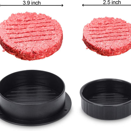 Burger Press, Hamburger Press Patty Maker With 100Pcs Hamburger Patty Paper, 3 in 1 Non Stick Patty Mold for Stuffed Burgers, Sliders, Veggie Beef Burger, Kitchen Barbecue Tool Grilling Accessories.