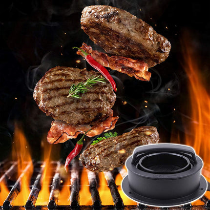 Burger Press, Hamburger Press Patty Maker With 100Pcs Hamburger Patty Paper, 3 in 1 Non Stick Patty Mold for Stuffed Burgers, Sliders, Veggie Beef Burger, Kitchen Barbecue Tool Grilling Accessories.