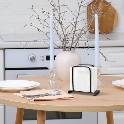 Napkin Holder, Modern Standing Paper Napkin Holders for Kitchen Dining Table, Metal Napkin Storage for All Dining Room Decors, Black.