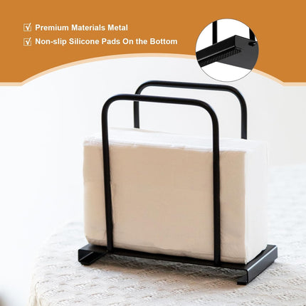 Napkin Holder, Modern Standing Paper Napkin Holders for Kitchen Dining Table, Metal Napkin Storage for All Dining Room Decors, Black.