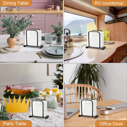 Napkin Holder, Modern Standing Paper Napkin Holders for Kitchen Dining Table, Metal Napkin Storage for All Dining Room Decors, Black.