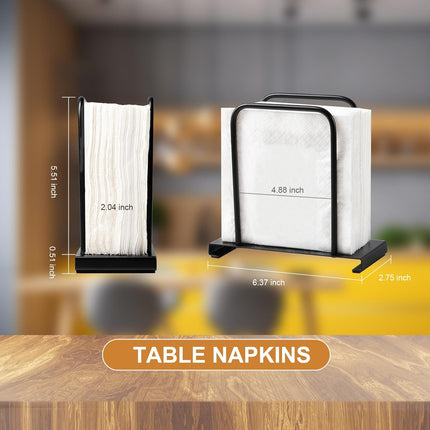 Napkin Holder, Modern Standing Paper Napkin Holders for Kitchen Dining Table, Metal Napkin Storage for All Dining Room Decors, Black.
