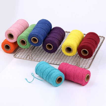 (109 Yards/1.5mm/35 Colors Optional) Cotton Baker Twine DIY Craft Macramé Natural Cotton Rope Craft Making Knitting String Rope DIY Wedding Decor Supply Christmas Wrapping(Deep Purple).