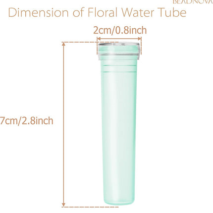 Floral Water Tubes 2.8 Inch Plastic Water Tubes for Floral Flower Vials with Caps for Flower Arrangement Decoration (Green, 20 Pcs).
