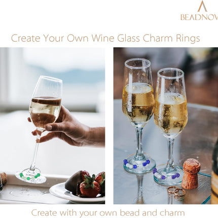 Wine Glass Charm Rings 60-120pcs Silver Plated 25mm Beading Charm Rings Wine Glass Marker for Birthday Party Wedding Festival Favor.