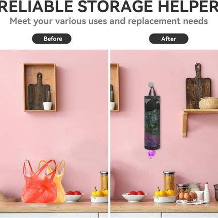 2Pack Plastic Bag Holder, Grocery Bag Holder for Plastic Bags Mesh Hanging Storage Dispenser Trash Bag Organizer Shopping Bag Holder for Plastic Bags.
