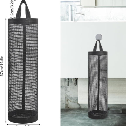 2Pack Plastic Bag Holder, Grocery Bag Holder for Plastic Bags Mesh Hanging Storage Dispenser Trash Bag Organizer Shopping Bag Holder for Plastic Bags.