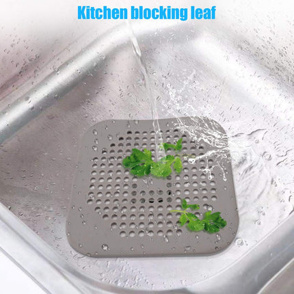 Square Drain Cover for Shower 5.7-inch TPR Drain Hair Catcher Flat Silicone Plug for Bathroom and Kitchen Filter Shower Drain Protection Flat Strainer Stopper with Suction Cups 2 Pack (White).