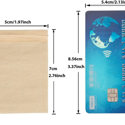 100pcs Disposable Tea Bags for Loose Tea, Small Empty Tea Bag with Wood Pulp Material, Unbleached Tea Filter Bag with Drawstring (Initial, 1.97 x2.76 inch).