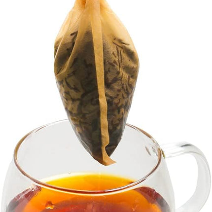 Tea Filter bags, safe and natural material, disposable tea infuser, empty tea bag with drawstring for loose leaf tea, set of 100（3.15 x 3.94 inch ） (White).