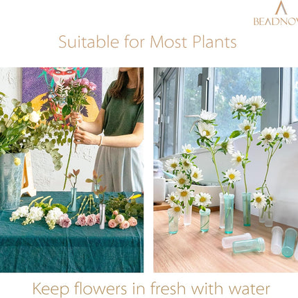 Floral Water Tubes 1.6 Inch Plastic Water Tubes for Floral Flower Vials with Caps for Flower Arrangement Decoration (Clear, 20 Pcs).