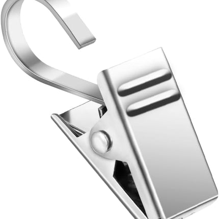 25 Pack Curtain Clips for Hanging Curtain Hooks, Stainless Steel Curtain Hooks with Clips, Small Hooks Clips for Camper Awning Light Photos Party Decorations.