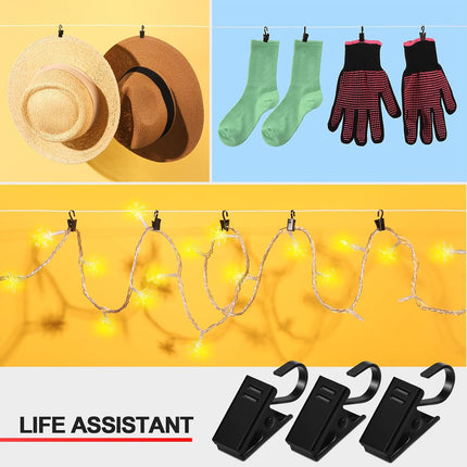 25 Pcs Small Curtain Hooks for Drapes, Curtain Clips for Hanging Hooks for Drapes Bows Hat, Curtain Rod Hooks, Stainless Steel S Hooks for Hanging Tent Lights Photo Party Decorations.